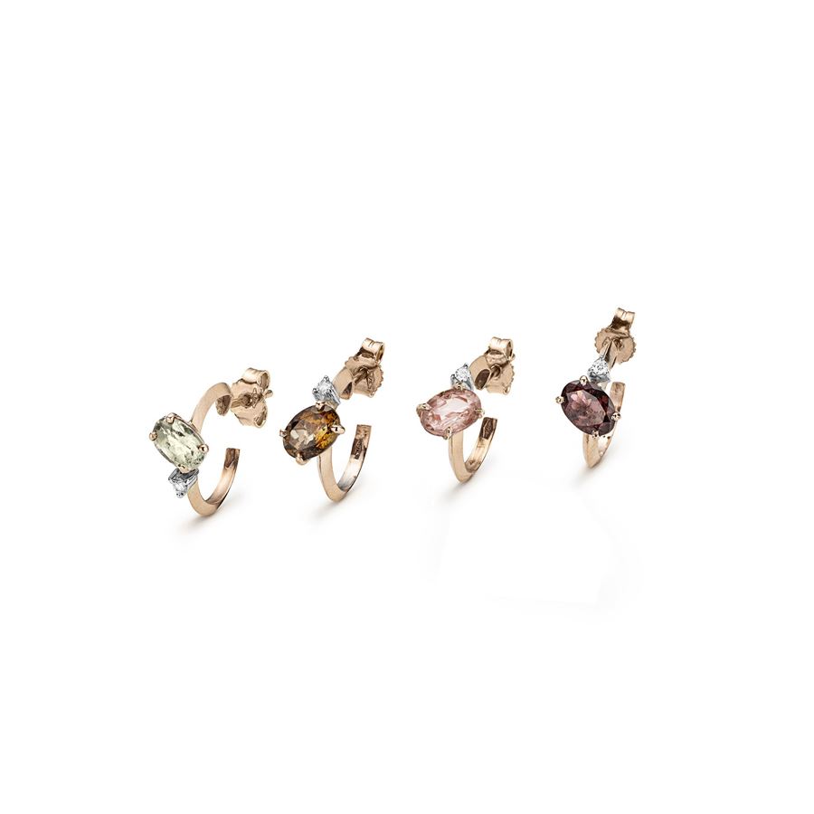 'Balance' hoop earring with tourmaline BALANCE | 1/2 OR XS TORMRS CT 0,02 AU9R